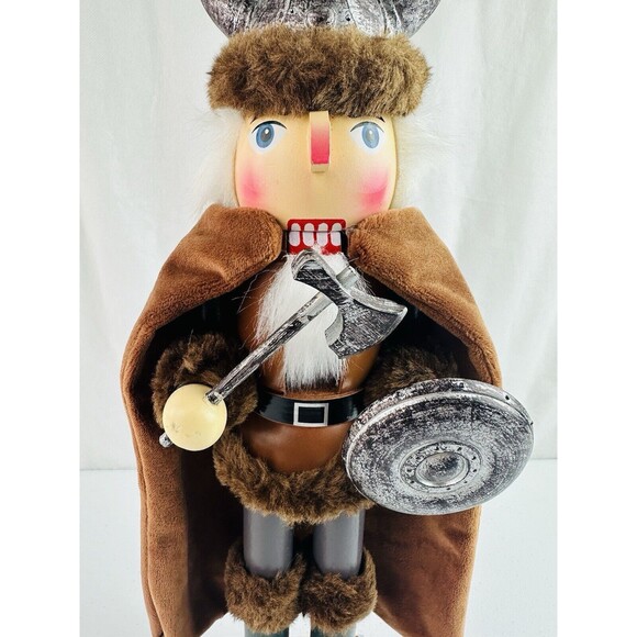 CHRISTMAS NORDIC VIKING NUTCRACKER 15" TALL - Picture 4 of 16